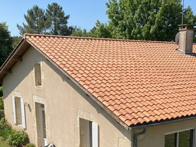 Toiture propre et nettoyée après démoussage professionnel à Yffiniac